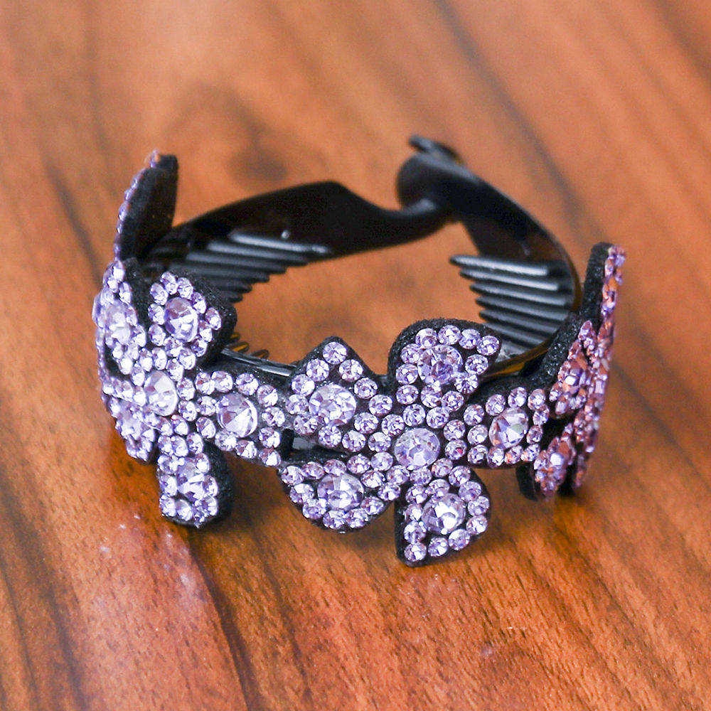 Kẹp gắp tóc hình hoa đính kim cương giả thời trang nữ tính