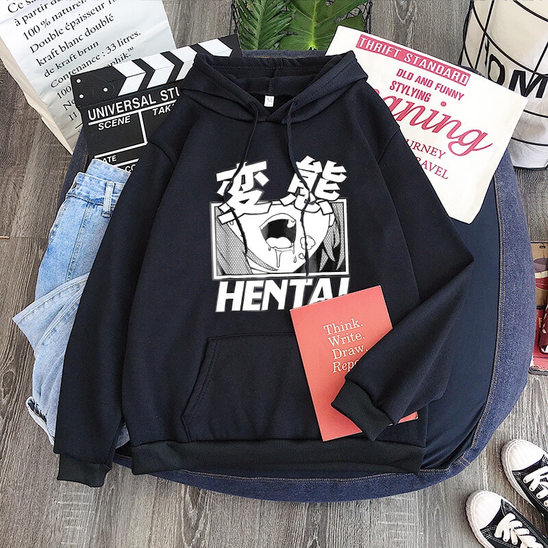 Áo Hoodie In Họa Tiết Hoạt Hình Ahegao Hentai Phong Cách Harajuku Đường Phố Mùa Thu Cho Nam Và Nữ