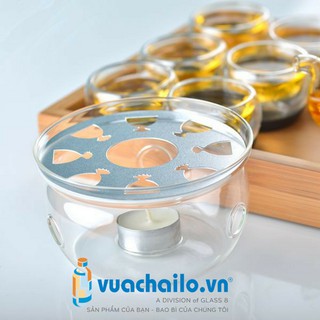BỘ ẤM CHÉN THỦY TINH 2 LỚP BẾP NẾN