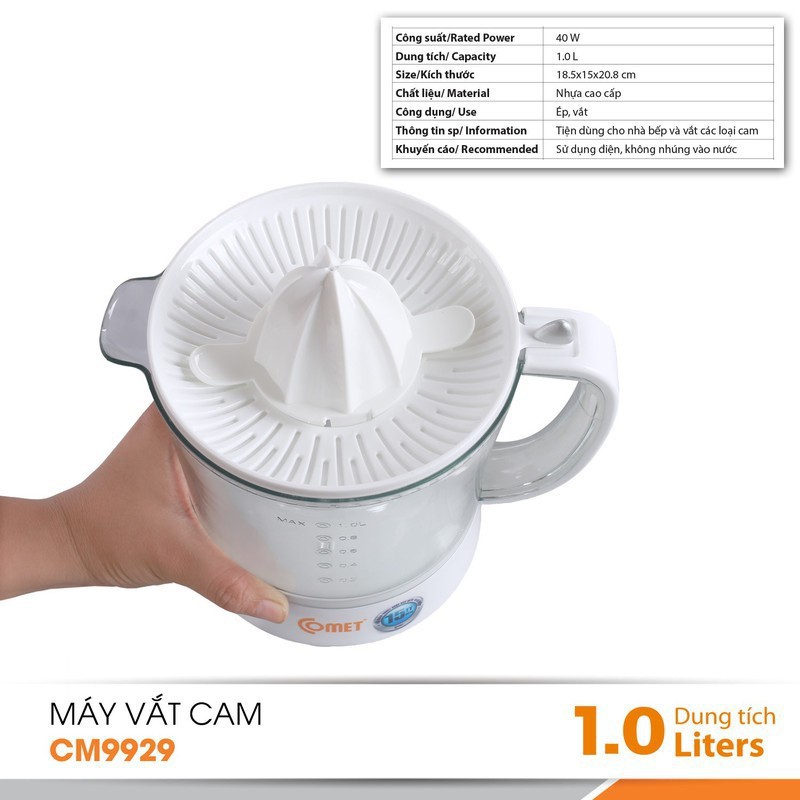 Máy vắt cam Citrus Juicer 1L Comet CM9929 - BX0819