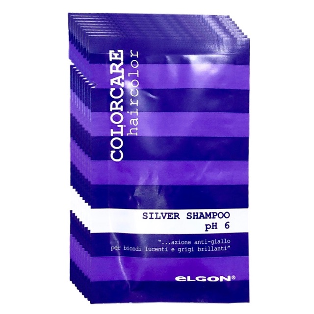 DẦU GỘI KHỬ ÁNH SẮC VÀNG ELGON SILVER COLORCARE SHAMPOO DẠNG GÓI ITALY 10ML - SET 10 GÓI