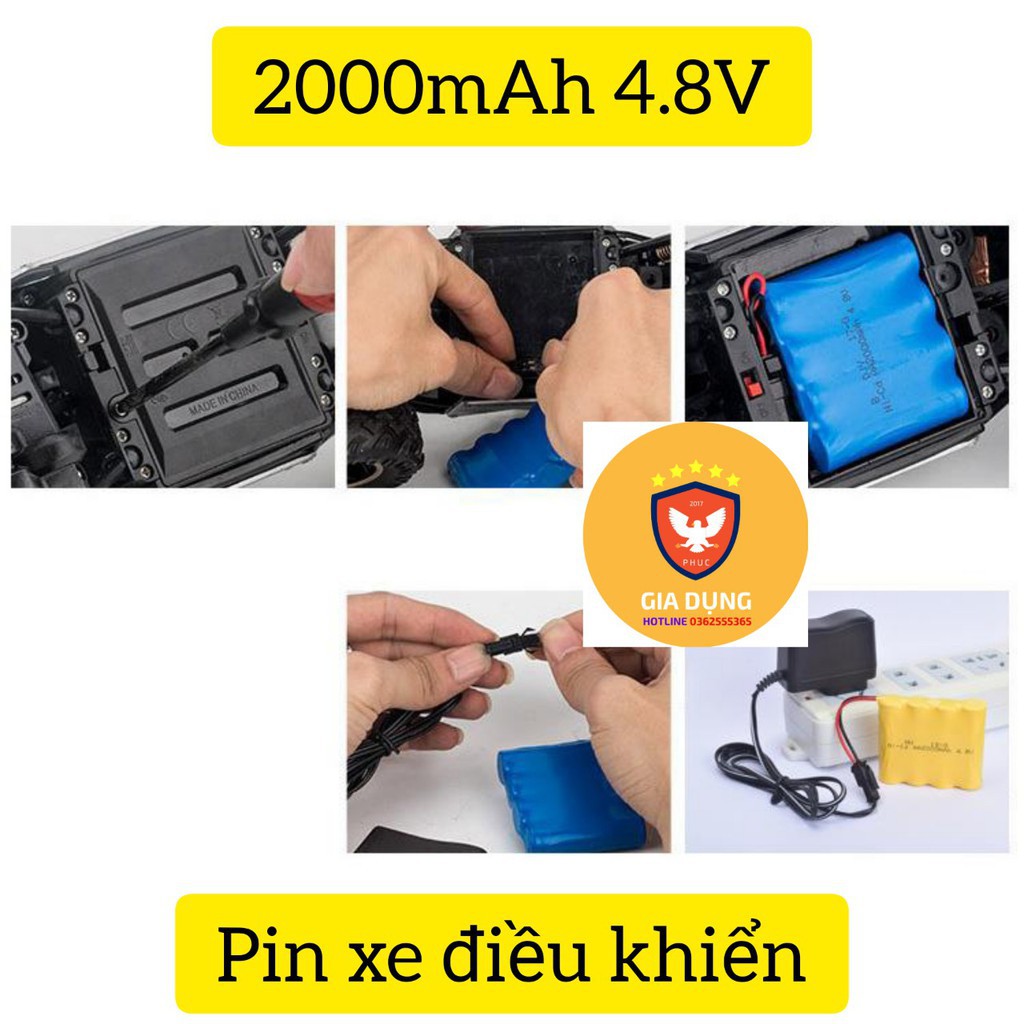 Pin 4.8v 2000mAh cổng nối SM cho xe mô hình ô tô điều khiển