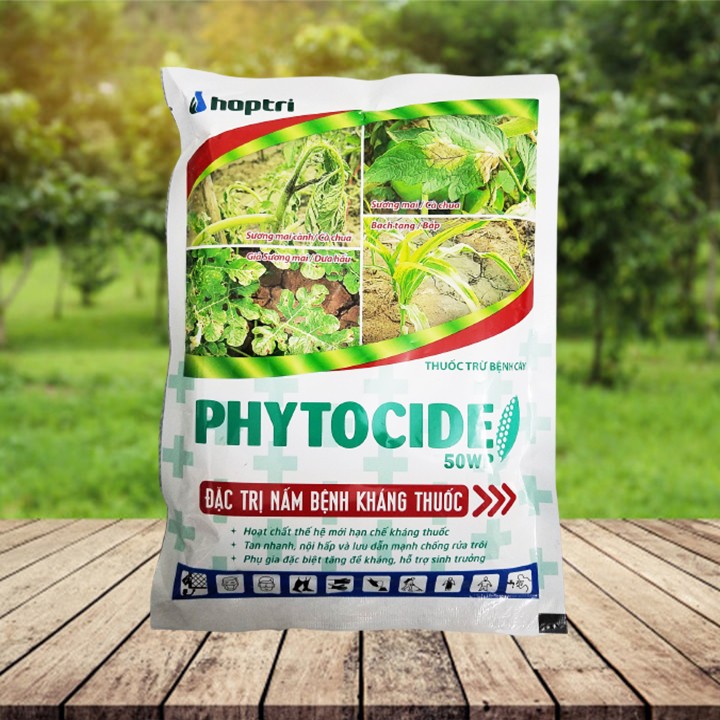 Thuốc trừ bệnh cây trồng PHYTOCIDE 50WP cho rau màu, cây ăn trái, hoa lan, cây kiểng 150g