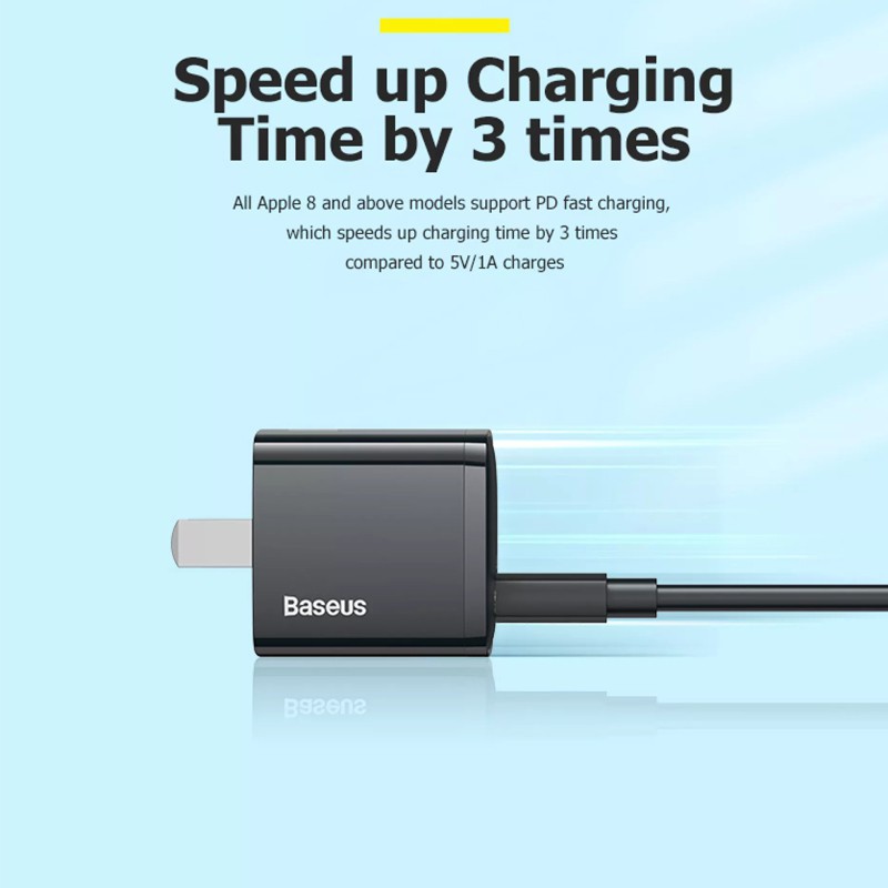 Củ Sạc Nhanh 20W Baseus Super Si Mini PD / Củ sạc nhanh Baseus PD Fast Charging 20W PD  For iPhone 11/12 Prm 11 Mini