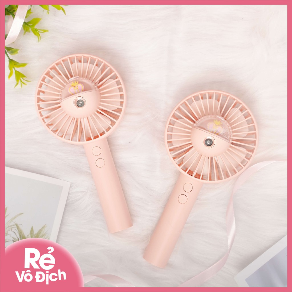 Quạt Phun Sương Cầm Tay Mini Quạt hơi nước mini, Tiện Lợi Đi Học, Đi Làm, Đi Chơi Du Lịch 1800mAh Động Cơ Siêu Bền