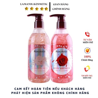 Sữa tắm dưỡng da maxcolatin 500ml - hương hoa hồng & hoa anh đào