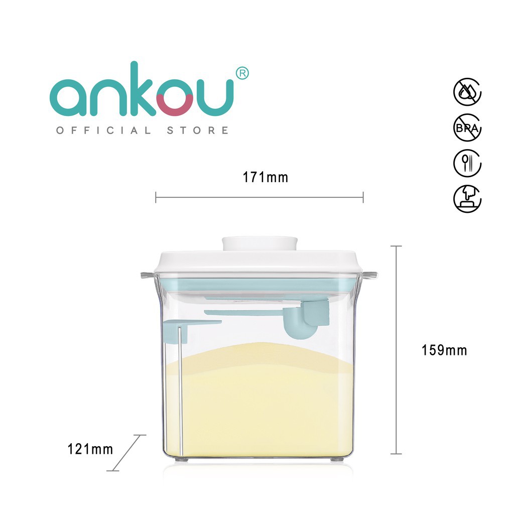 ANKOU Bình Đựng Sữa Bột Hình Chữ Nhật 1700ml | BigBuy360 - bigbuy360.vn