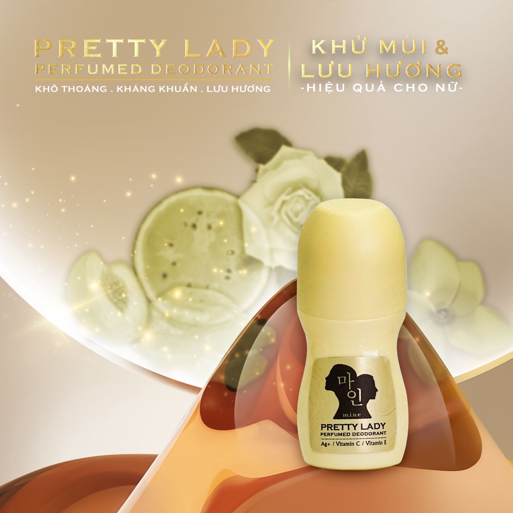 Lăn khử mùi hương nước hoa cho nữ M.i.n.e Pretty Lady Perfumed Deodorant 50ml, với 3 tầng hương