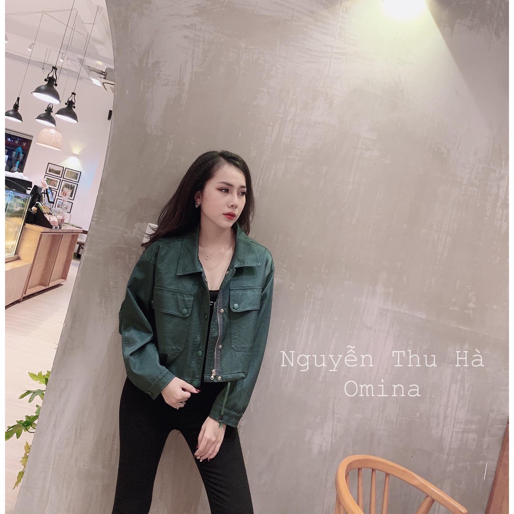Áo da nữ hàng QC cao cấp mix túi hộp gấu rút dây các màu cực đẹp