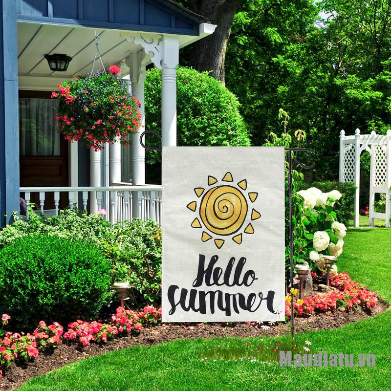 OneMetert☀BEAUTY Summer Garden Flag Hello Sunshine 12×18 Inch Double Sided Vertical