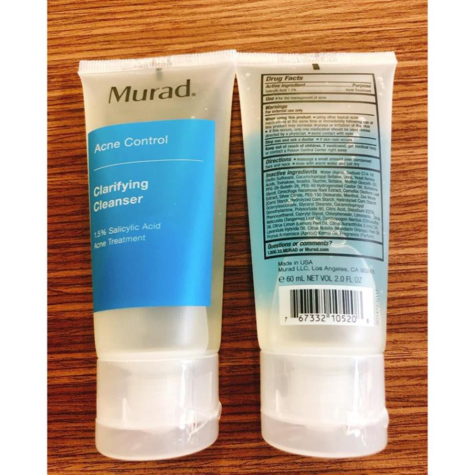 [DATE MỚI - 60ML] Sữa Rửa Mặt Cải Thiện Da Và Xóa Mụn Murad Clarifying Cleanser Acne