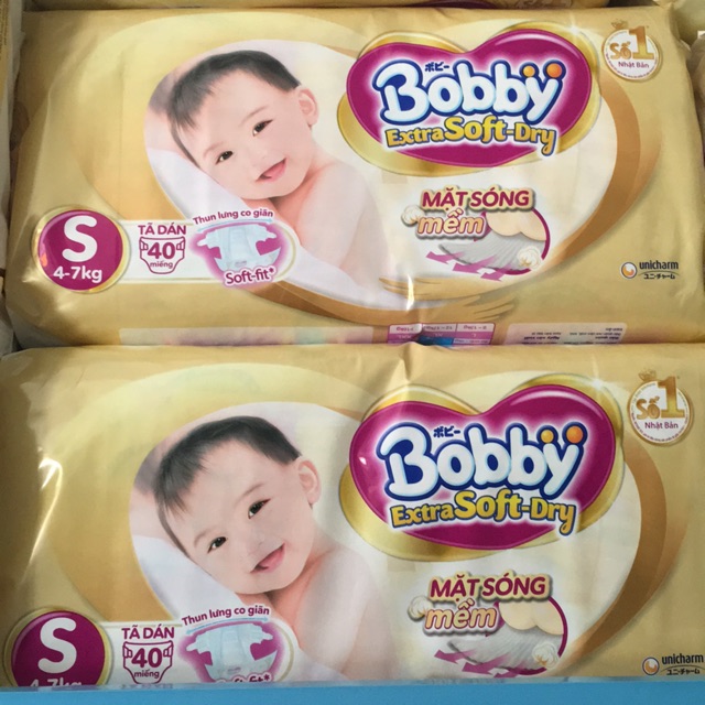 Bỉm Bobby dán S40(4-7kg) loại siêu mềm