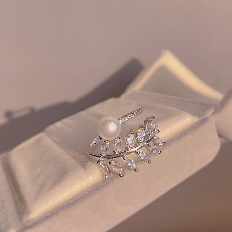 zheting Nhẫn hai lớp đính đá zircon siêu lấp lánh zhenting có thể điều chỉnh kích thước sang trọng cho nữ