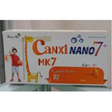 Canxi Nano 7+ MK7 chính hãng giúp tăng chiều cao, dùng cho bé thấp còi thiếu Canxi,D3