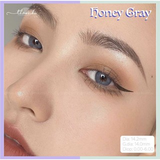 Kính áp tròng xám ánh xanh Honey+ Gray Vassen có cận NEW 2021