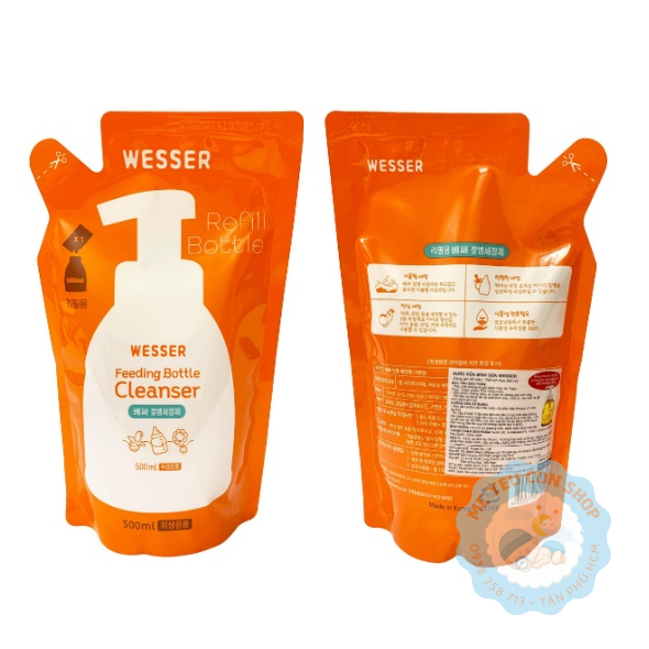 TÚI NƯỚC RỬA BÌNH SỮA WESSER 500ml (katydang)