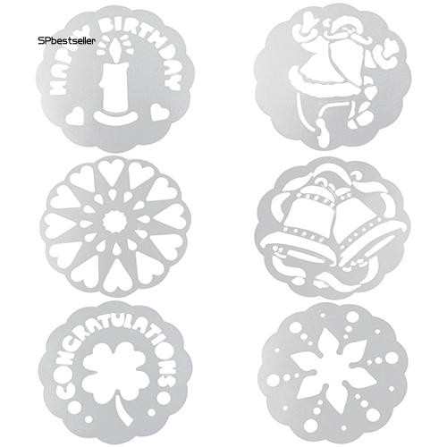 Set 6 tấm tem ray bột tạo hình trang trí bánh