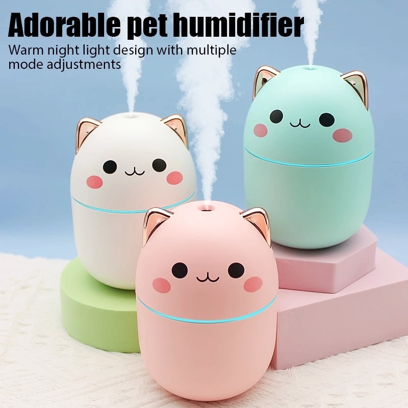 Máy Khuếch Tán Tinh Dầu 250ml Hình Chú Gấu Hoạt Hình Đáng Yêu Kèm Đèn Ngủ Tiện Dụng