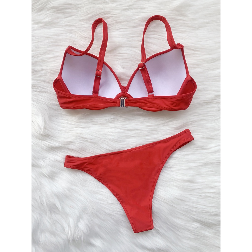 [BKN1557] &lt;ÂU&gt; SET BIKINI CÚP NGỰC ĐEN/ĐỎ/XANH/HỒNG NEON (CÓ GỌNG)