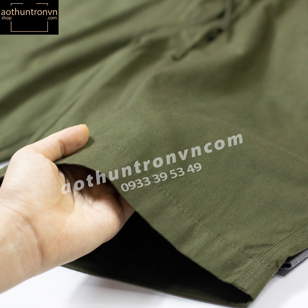 Quần Short Nam Kaki cotton 3 màu Đen / Xám / Rêu thương hiệu RINOMI ,quần Kaki cotton loại dày thoáng mát thiết kế đẹp