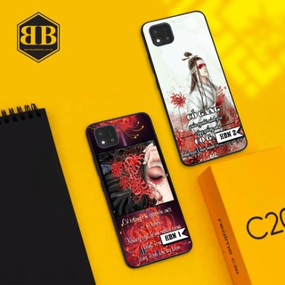 Ốp lưng kính in hình hoa bỉ ngạn cho Realme C20