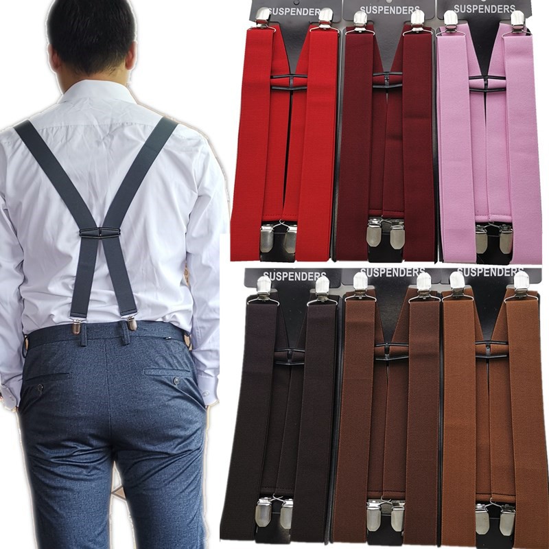 Dây Đeo Đàn Hồi Chiều Rộng 3.5cm Màu Trơn Tùy Chỉnh Màu Sắc Đỏ Rượu / Hồng / Cà Phê / Nâu Cho Nam Và Nữ