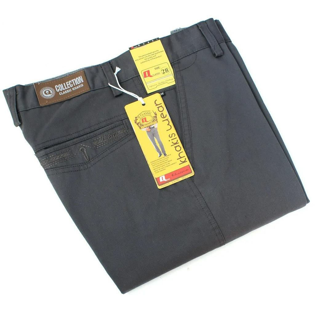 AP28 Quần kaki nam trung niên cao cấp ống suông vải cotton dày loại quần dài kaki form chuẩn