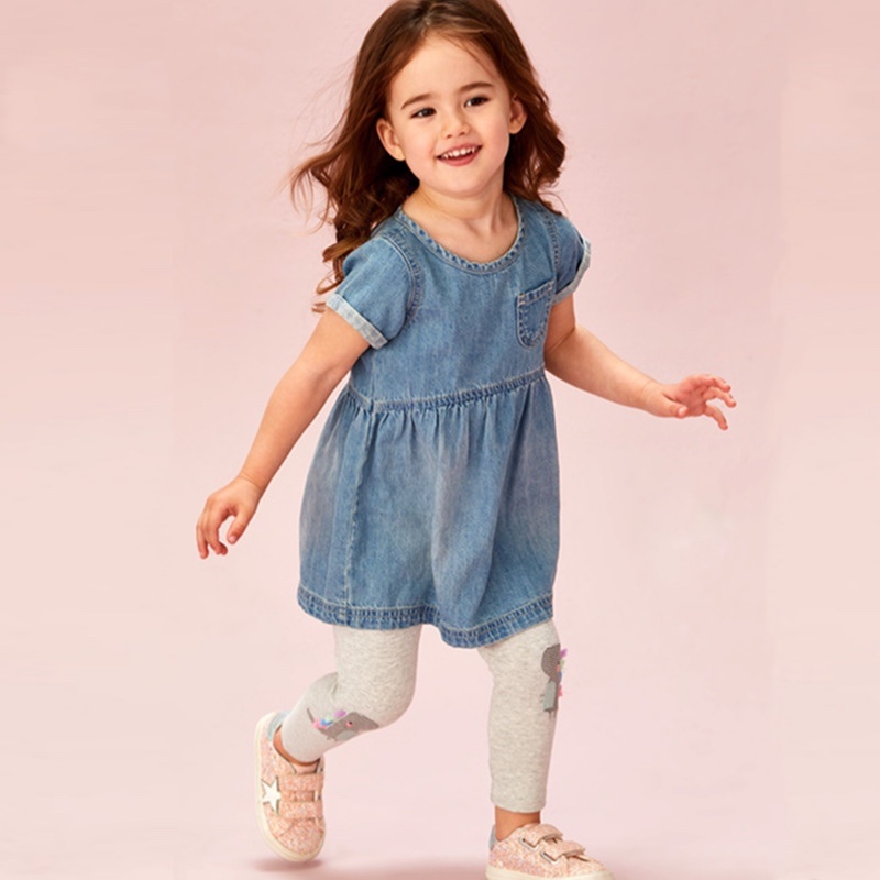 Quần Legging Mỏng Họa Tiết Kỳ Lân Hoạt Hình Cho Bé Gái 1-8 Tuổi