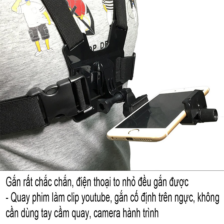 BỘ dây đeo kẹp điện thoại,GO PRO trước ngực ,quay clip, camera hành trình (hình thật có video) | BigBuy360 - bigbuy360.vn