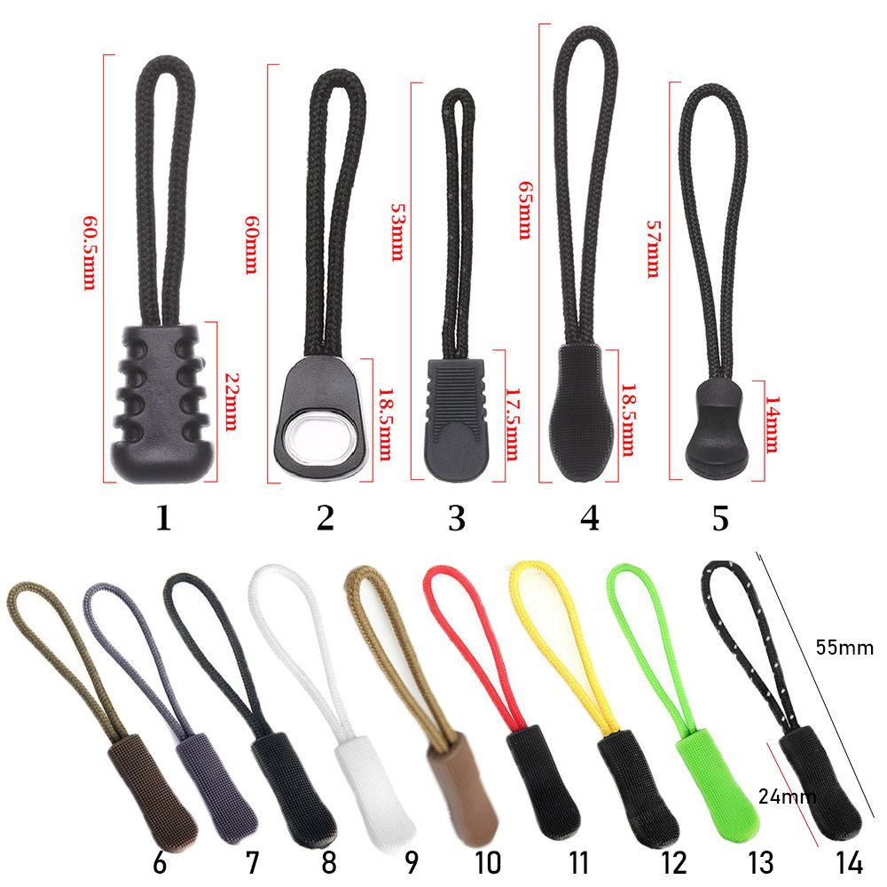 Set 5/10/15 dây buộc khóa kéo chất lượng cao thay thế cho quần áo túi vali lều balo sử dụng khi đi du lịch ngoài trời