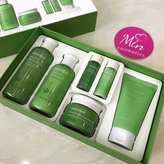 [ Chuẩn Auth] Set Dưỡng Da Trà Xanh innisfree 6 món