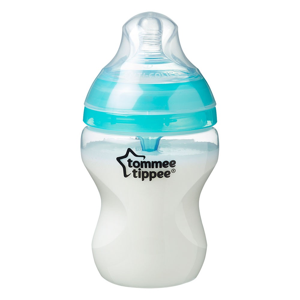 Bình sữa chống siêu chống đầy hơi kèm báo nhiệt Tommee Tippee Advanced Anti-Colic 260ml, núm ty đi kèm 0-3 tháng