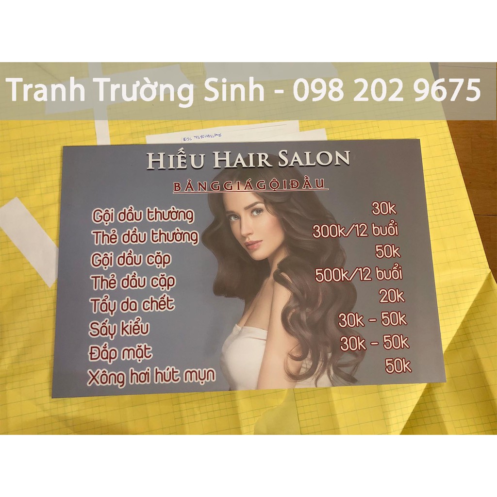 TRANH BẢNG GIÁ CÁC DỊCH VỤ DÁN TƯỜNG (FREE THIẾT KẾ )