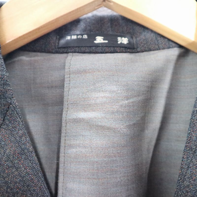 Áo blazer menswear xám chất sợi màu