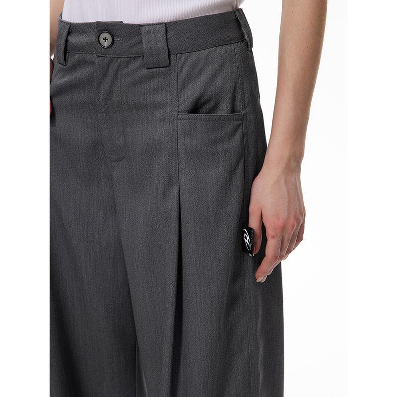 Escape Akagang Quần Tây Dáng Rộng Xếp Ly Thêu Họa Tiết 3D Phong Cách Phương Tây Cao Cấp