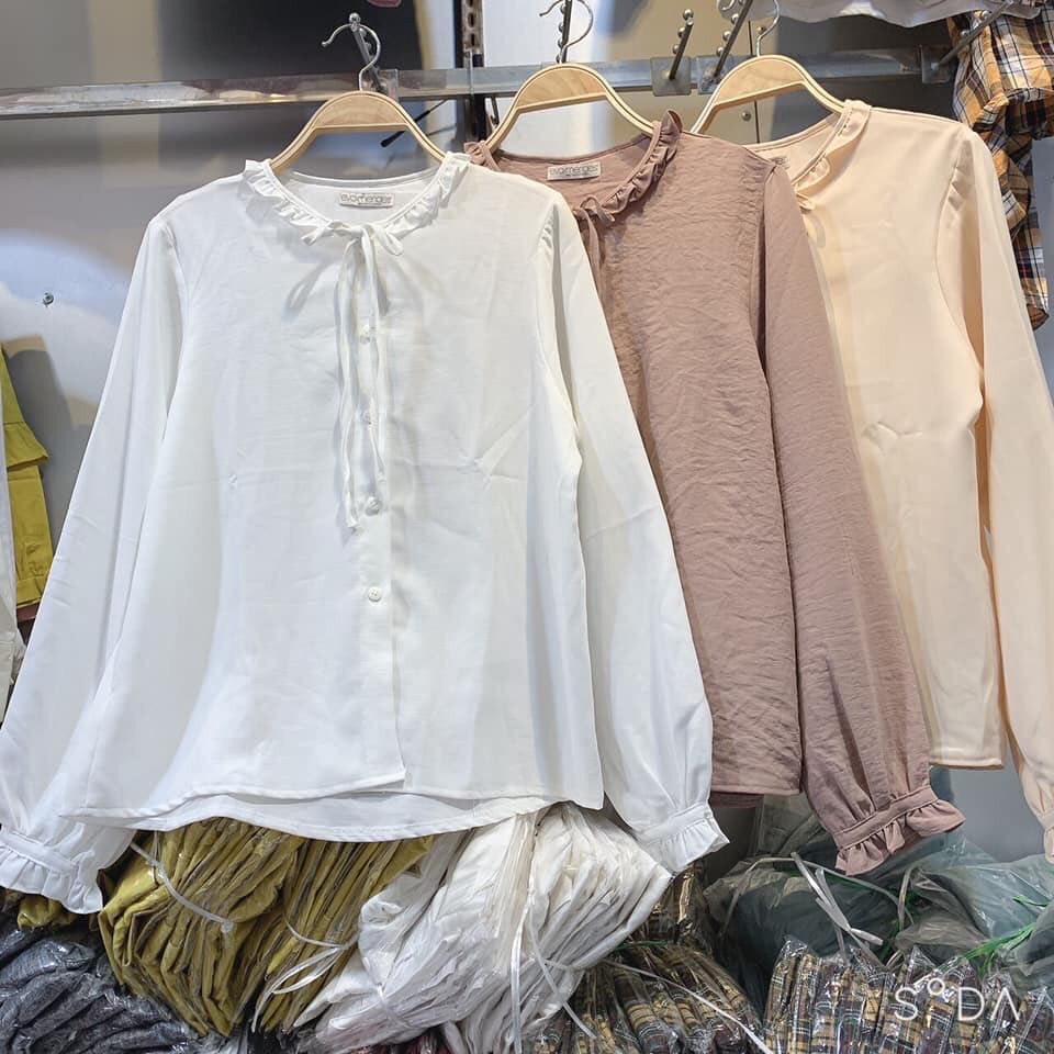 Áo sơ mi bèo cổ dây nơ (max290) | BigBuy360 - bigbuy360.vn