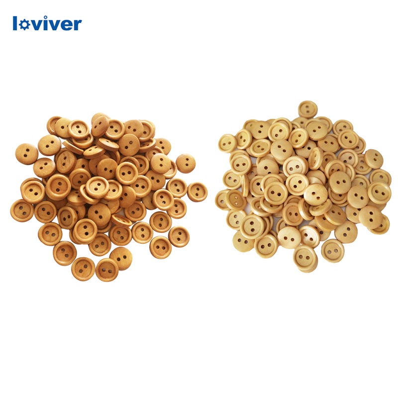 Set 100 Nút Gỗ 2 Lỗ In Chữ Loviver Phong Cách Vintage Thích Hợp Cho May Giày Thẻ