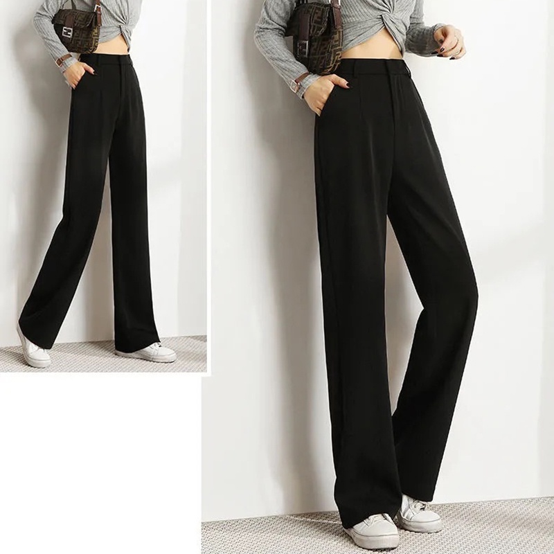 Quần dài IELGY lưng cao dáng rộng mỏng thời trang cá tính thông dụng dành cho nữ