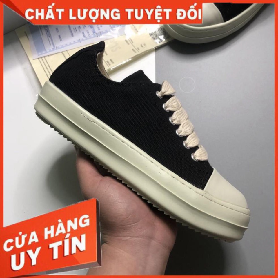 Giày Rich Owen, Giày Thể Thao RO Màu Đen Cổ Thấp Đế Khâu Thơm Hương Vani | RO001