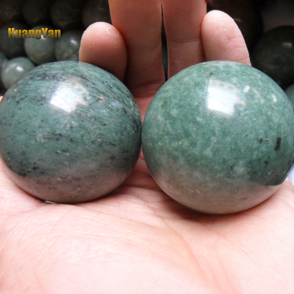 Bộ 2 Bóng Đá Ngọc Bích Xanh Lục Tự Nhiên Giảm Căng Thẳng Dùng Tập Thể Dục Ngón Tay