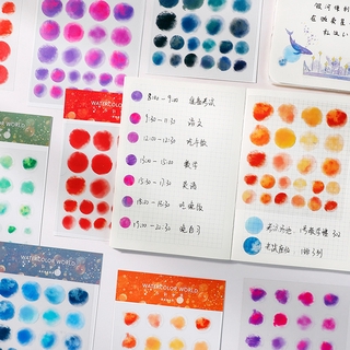2PCS/SET INS Dotted circle watercolor sticker