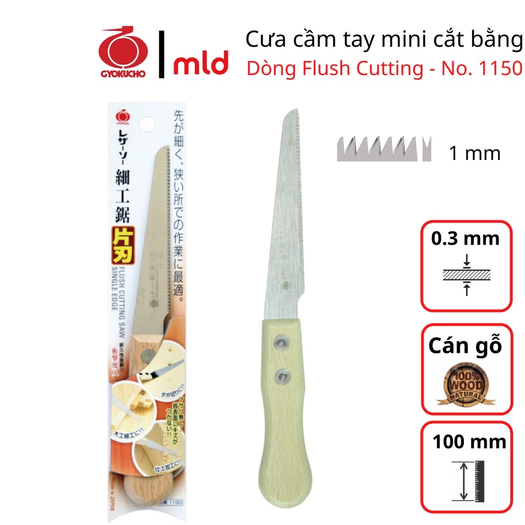Cưa cầm tay mini 100mm, hiệu Gyokucho, lưỡi nhỏ cắt mặt phẳng, No: RZ1150 [MADE IN JAPAN]