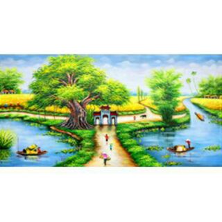 Tranh thêu 3D PHONG CẢNH ĐỒNG QUÊ LV3041