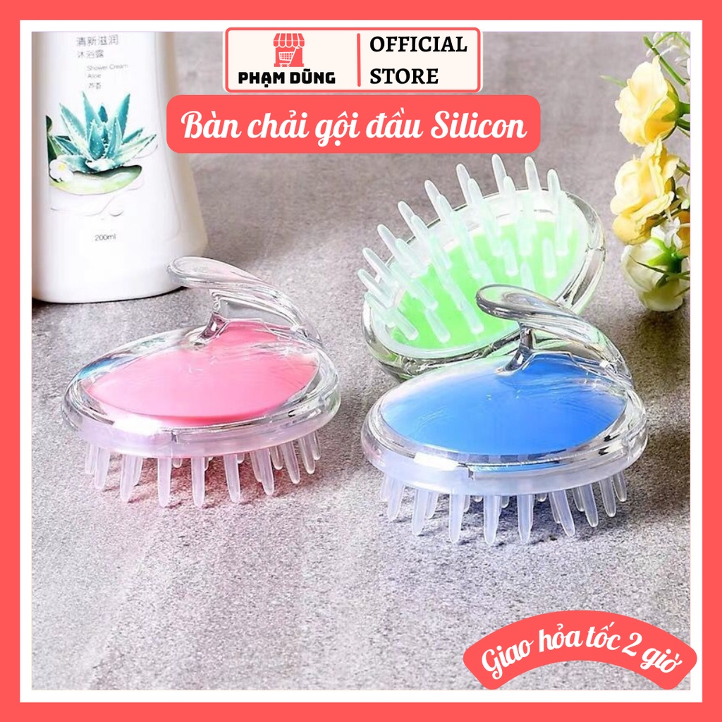 Bàn chải massage da đầu , lược gội đầu silicon tiện lợi