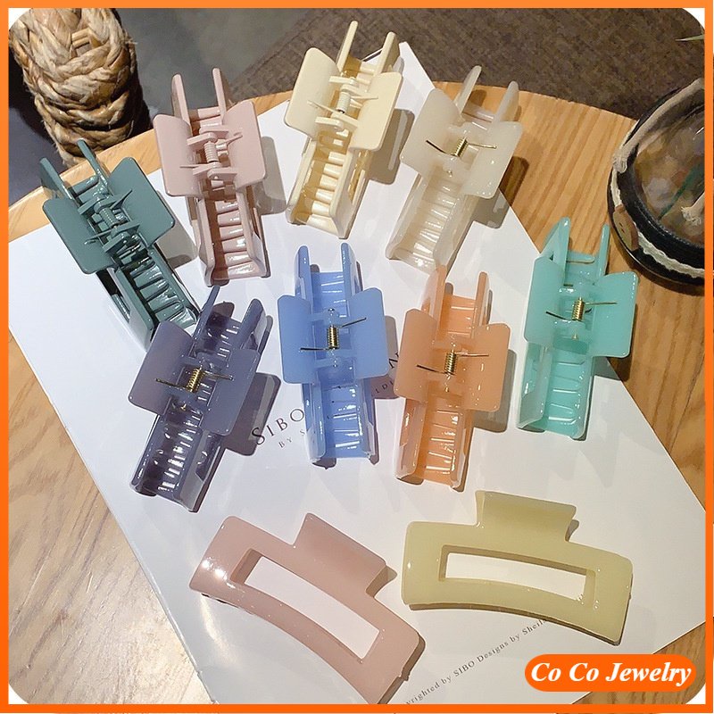 JOJO COCO Kẹp Tóc Hình Cá Mập Bằng acrylic Cỡ Lớn Phong Cách Hàn Quốc