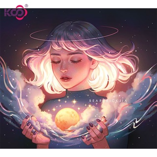Bộ tranh đính đá 5D tự làm hình cô gái anime 40x30cm