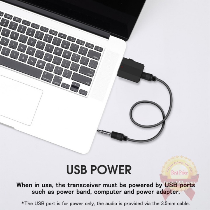 Thiết bị USB thu phát Bluetooth 5.0 bt600 kết nối âm thanh Loa tai nghe PC Laptop