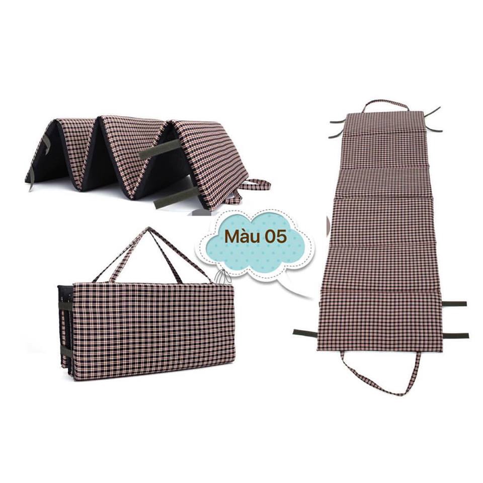 NỆM GẤP VĂN PHÒNG KT: 60X1M8 Siêu Tiện Lợi. Mẫu KẺ NÂU ( Có Dây Xách Gấp Gọn. GIAO MẪU NGẪU NHIÊN. Titox Shop