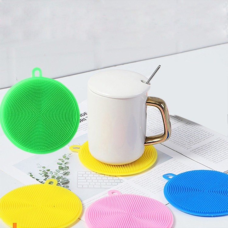 Miếng silicone tròn rửa chén/ rau củ chống dính tiện dụng