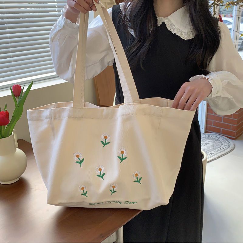 Túi Xách Canvas Cỡ Lớn In Họa Tiết Thời Trang Cho Nữ